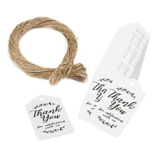 Thank you for celebrating with US label Kraft paper gift label gift 20 m jute twine 100 pcs/bag
