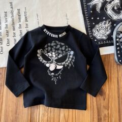 【現物】日系中古潮童黒超児童春秋落書き潮クール長袖tシャツ上着