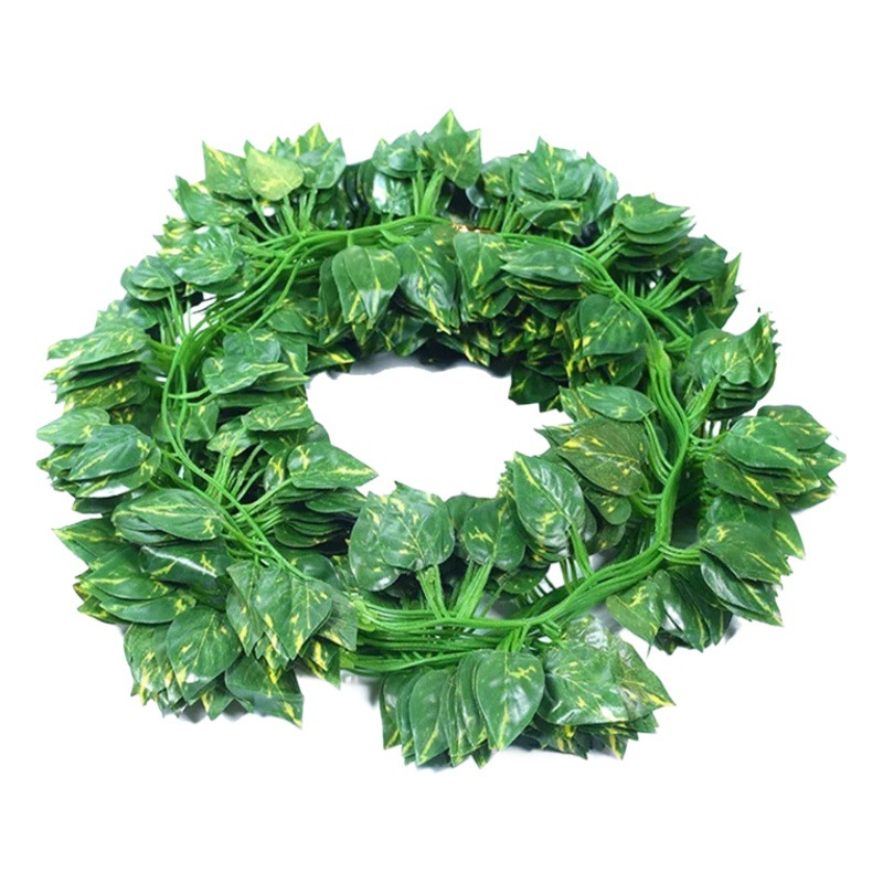 Ratán artificial flor artificial uva camote vid hoja pequeña hoja verde hoja techo tubo decorativo bobinado planta verde flor Vid