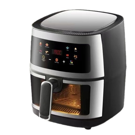8L freidora visual inteligente de gran capacidad para el hogar multifuncional de acero inoxidable parrilla eléctrica freidora de aire fábrica transfronteriza al por mayor