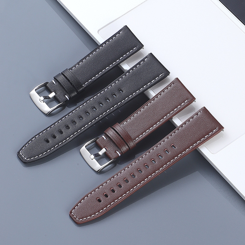 复古头层真牛皮表带适用于华为watch GT2345 柔软智能手表带牛皮|undefined