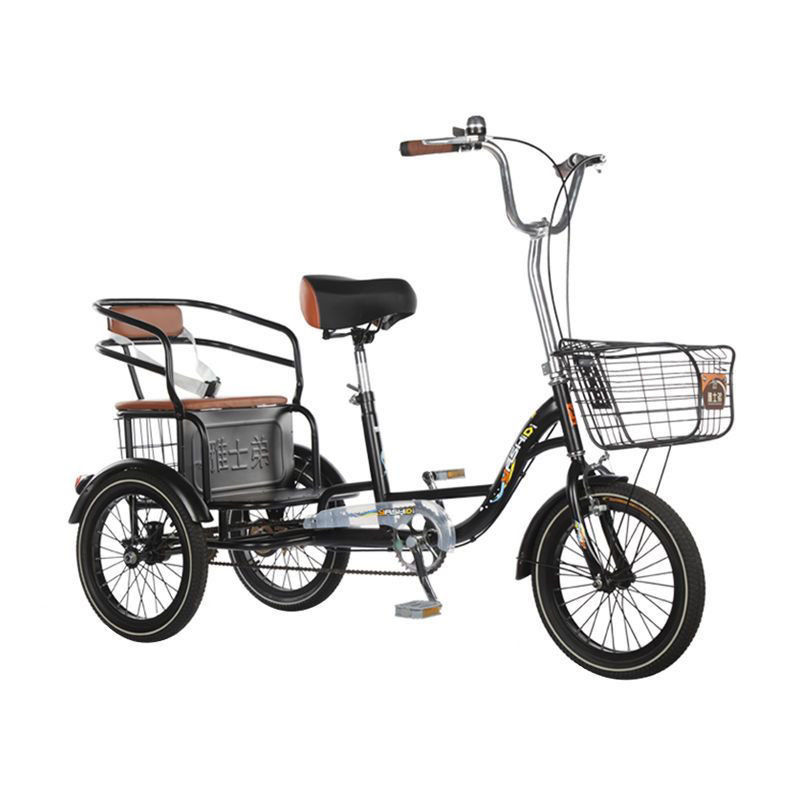 Yasty triciclo de edad avanzada bicicletas de mano humana adulto pedaleos de pedal para personas mayores coche ligero