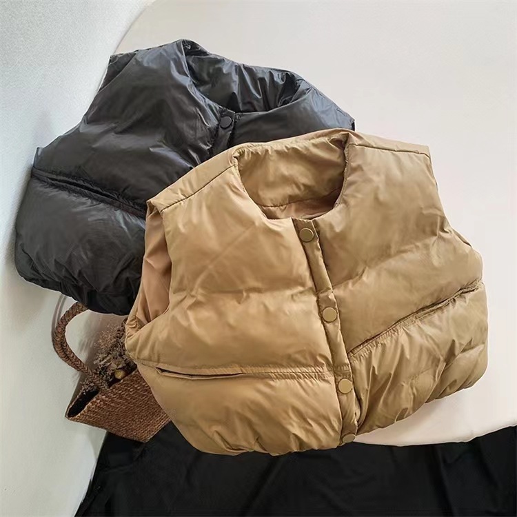 Korean version of down thickened small medium-sized children's external wear, warm shoulder stylish vest boys and girls,_voghion.com