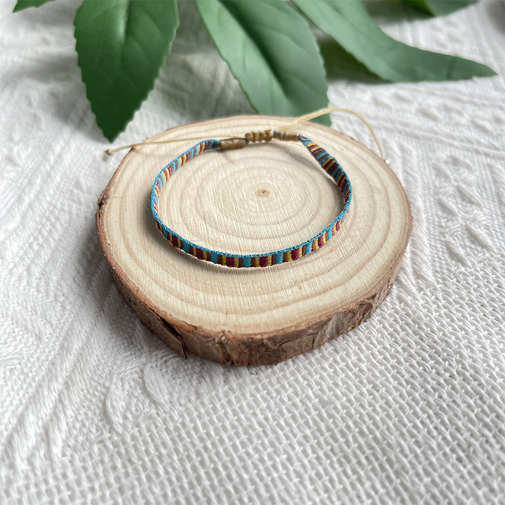 Daily Occasion Ethnic Style Stripe Cotton Yarn Braid Unisex Bracelets