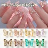 Three dimensional transparent crystal for manicure with butterfly, metal nail decoration, internet celebrity