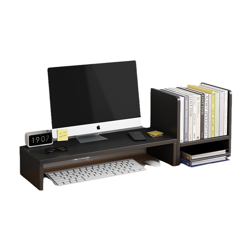 Estante de elevación de computadora de escritorio, soporte de pantalla de oficina, estante de almacenamiento de escritorio de alto nivel, cojín de escritorio