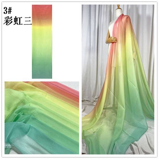 Gradient Chiffon Twill Jacquard Printed Fabric Hanfu Chinese Style Antique Big Sleeve Shirt Horse Face Skirt Fabric Ancient Manufacturers