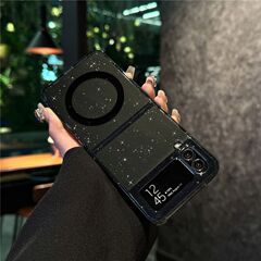 Samsung zflip6 携帯電話ケース、zflip7 磁気折りたたみ式 zflip5/4 世代透明グリッター保護カバーに適しています。