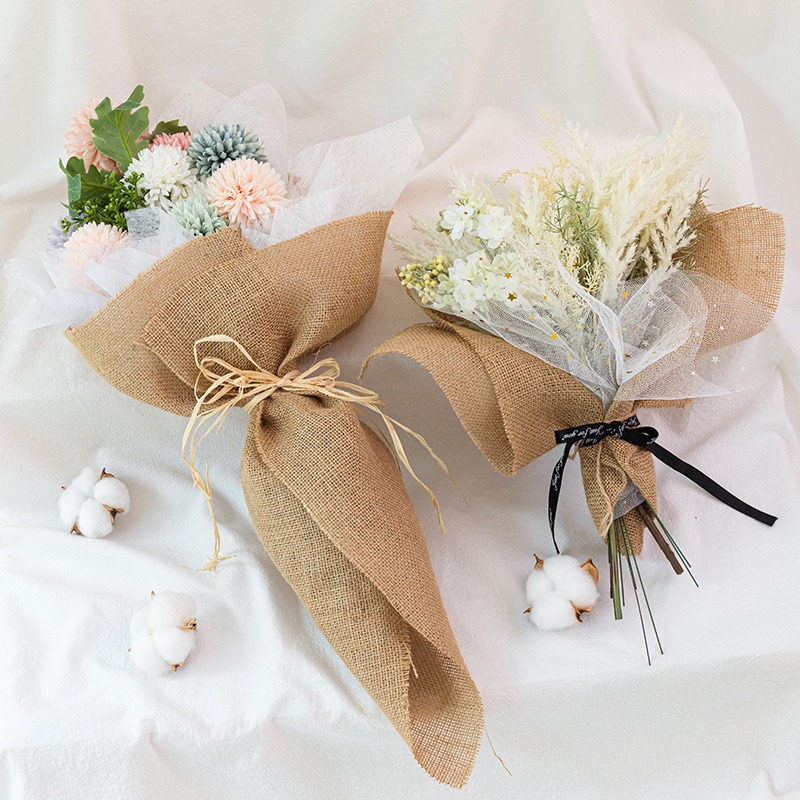 Original Color Cotton Linen Ribbon, Fresh Flower Packaging Ribbon, Bow Gift Packaging Ribbon, Bouquet Floral Packaging Ribbon, Ribbon for Wrapping Flowers
