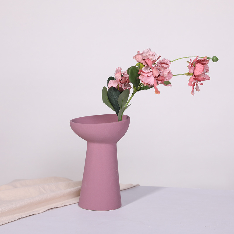 Nórdico creativo cuerno florero de cerámica salón TV gabinete ins estilo decoración flor seca arreglo