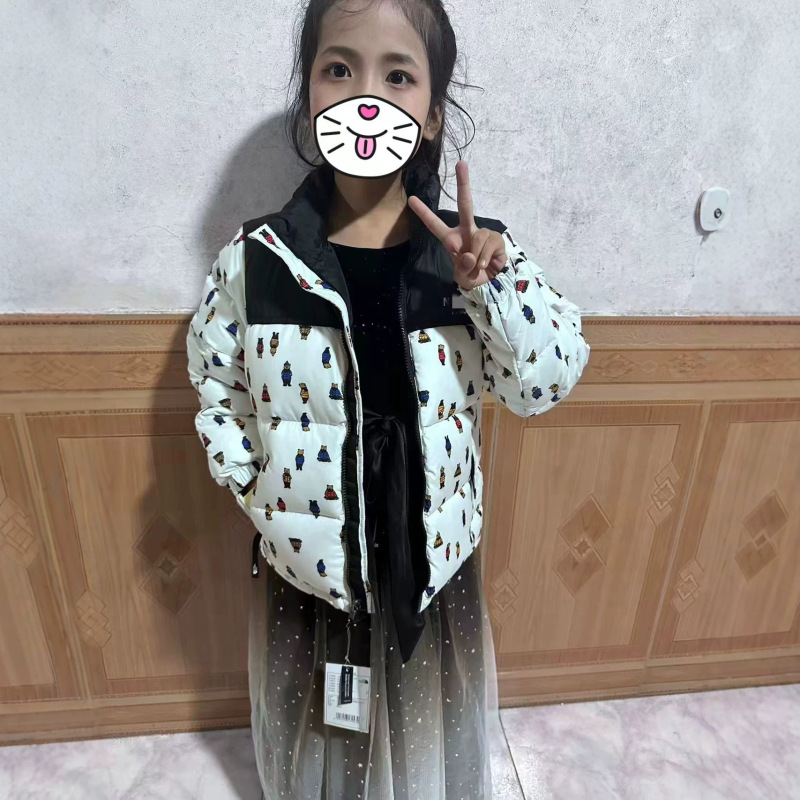 Cross-Border 1996 American Version Children's down Jacket Tnf White Duck down 700 Fill Children's Outdoor Warm down Jacket Coat