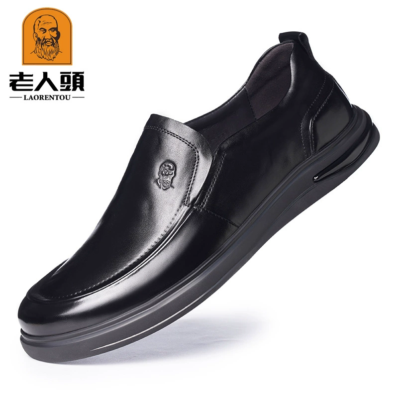 Мужские туфли из натуральной кожи, дышащие, весенние, для бизнес-кэжуал и формальных мероприятий, мягкая подошва, слипоны, модель 18602