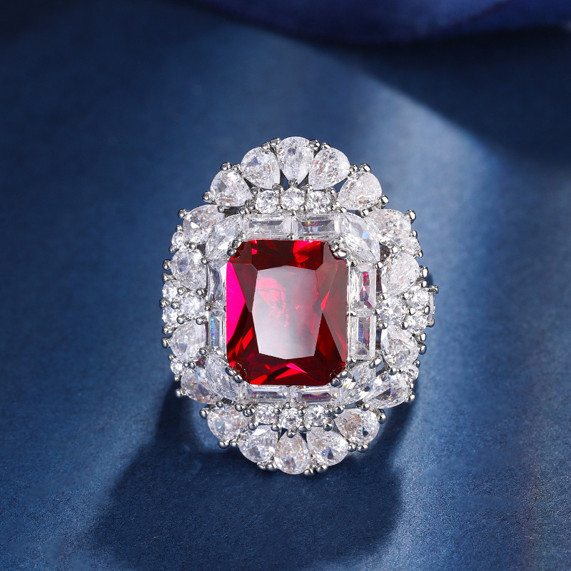 Zhuang Sheng joyas nuevo fondo de cobre chapado en oro de simulación de color tesoro estilo simple luz traje de lujo hembra piedra principal 12*10