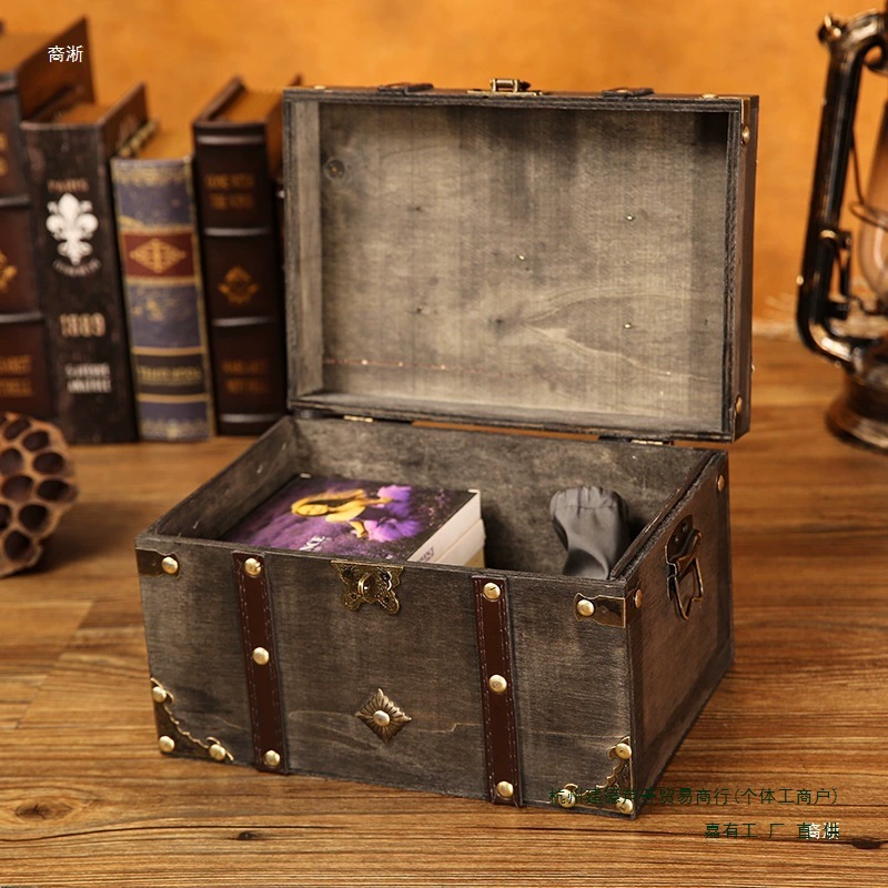 Retro wooden table storage box, wooden box