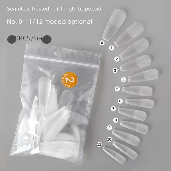 Nail art supplement number nail piece number supplement ultra-thin frosted seamless non-polishing trapezoidal long water drop fake nail patch