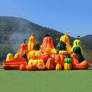Outdoor Landscape FRP Simulation Pumpkin Model Fruit and Vegetable Sculpture Decoration Harvest Festival Granary Ornaments