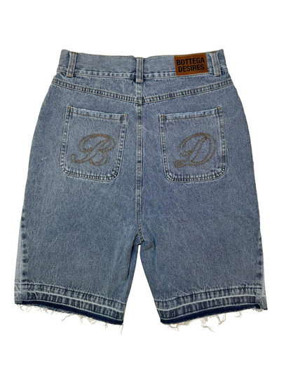 2024 New Trendy Fashion Men's Street Loose Five-point Pants Fashionable Brand Retro Letter Denim Shorts