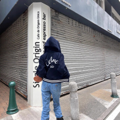 400g重磅液态棉潮牌落肩宽松插肩棒球服秋冬新款连帽拉链男女卫衣