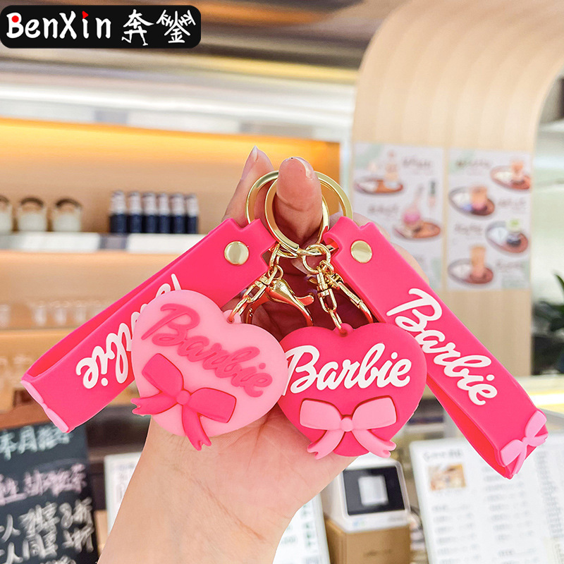 Cartoon fashion Barbie love doll keychain couple Girl bag pendant key chain ornaments gift wholesale