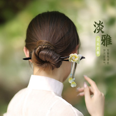 黒檀のヘアピン古風流蘇漢服女性高級古風新中国式ヘアピン
