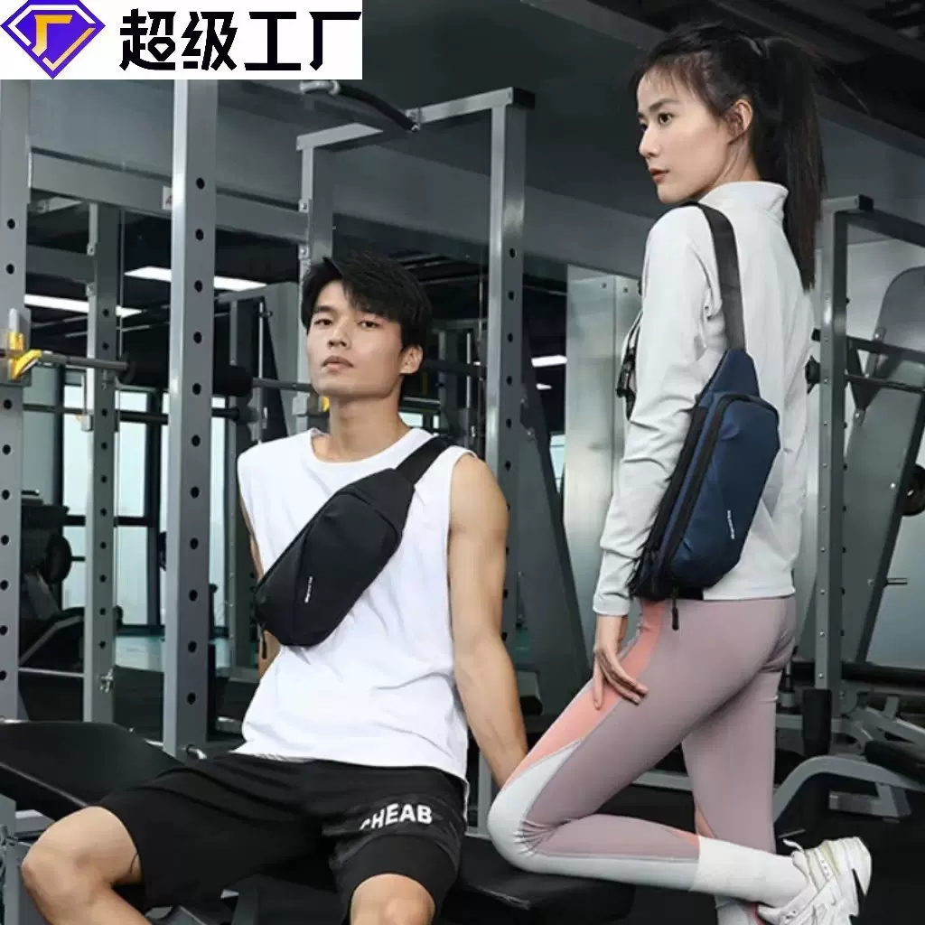 跨境新款运动腰包pu皮潮牌多功能单肩斜挎胸包户外跑步手机腰包