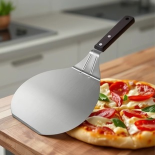 Wholesale in Stock: Wooden Handle Stainless Steel Cake and Pizza Transfer Spatula, Large Pizza Spatula, Large Round Spatula, Baking Tools