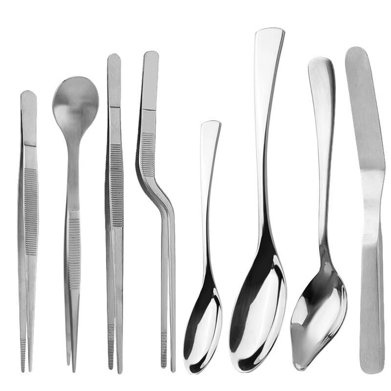 Transfronterizo de 8 piezas de acero inoxidable cucharas de alimentación cucharas de transferencia cucharas de dibujo cucharas de sabor cucharas de alimentación clip