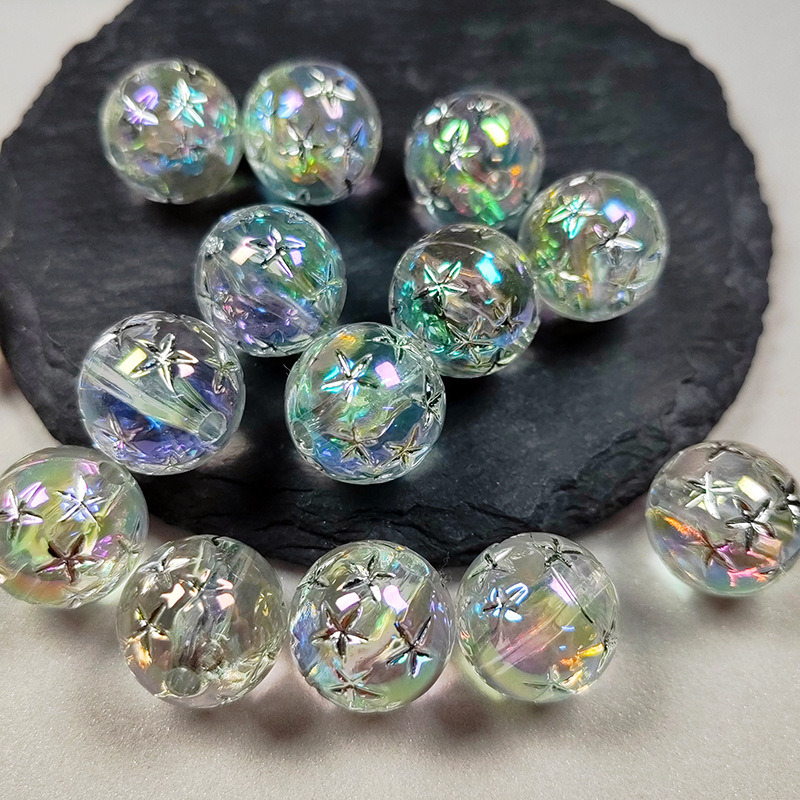 Phone chain DIY beaded about 16mm star pattern acrylic beads, transparent AB color beads material accessories