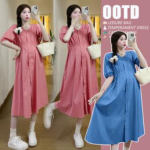 Real Shot Spot Large Size Summer Slimming Dress Women's Casual Long Dress Loose Skirt 2024 New Style