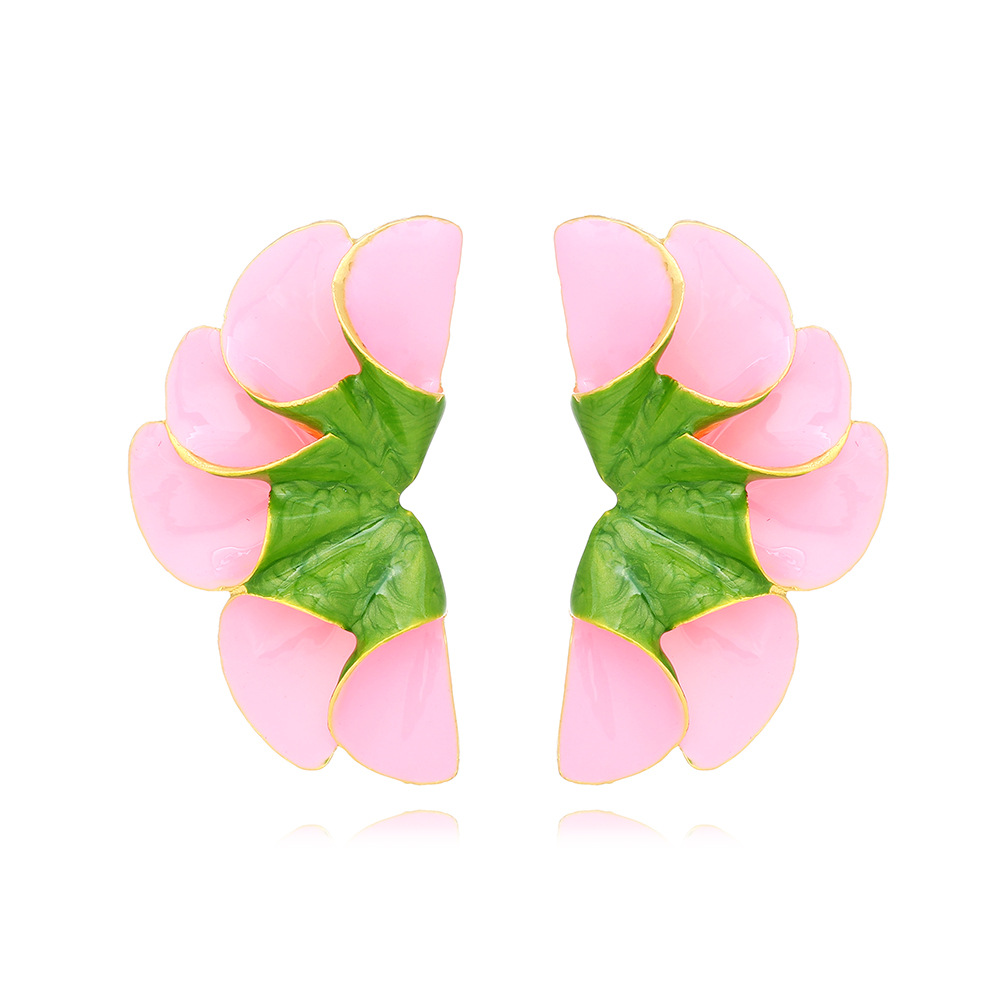 1 Pair Quantity 1 Pair IG Style Sweet Flower Enamel Zinc Alloy Ear Studs
