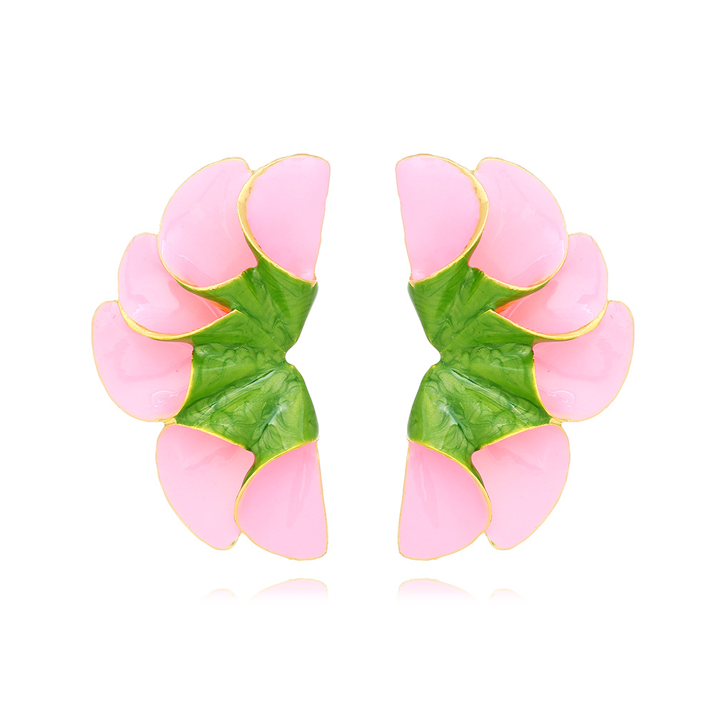 1 Par Estilo IG Dulce Flor Esmalte Aleación De Zinc Pendientes display picture 2