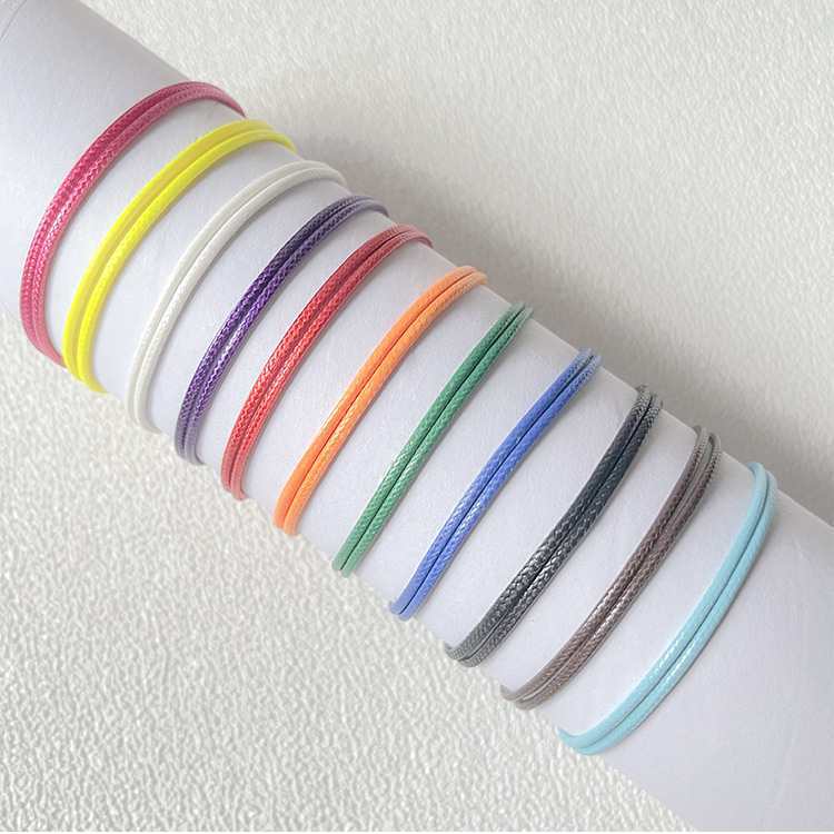 European and American Cross-Border Hot-Selling Wax Thread Bracelets, Colorfulful Simple Adjustable Hand-Woven Bracelets, Beach Bracelets, Manufacturer Batches