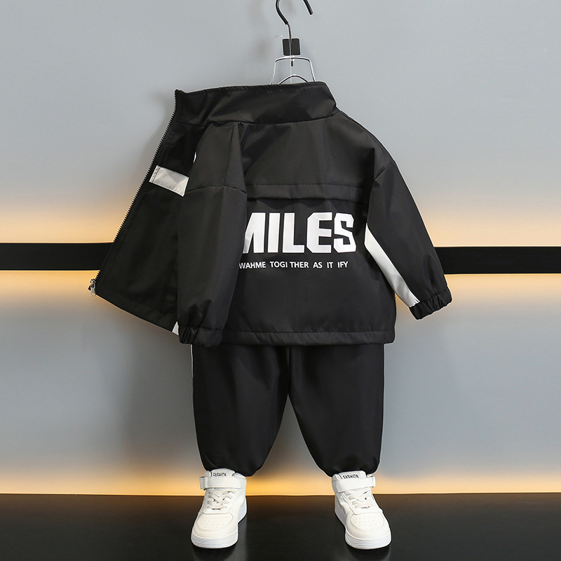 5846 Traje deportivo para niños Estilo de primavera y otoño Estilo occidental 2025 Nuevo niño Versión coreana de dos piezas Ropa de otoño de moda para bebés