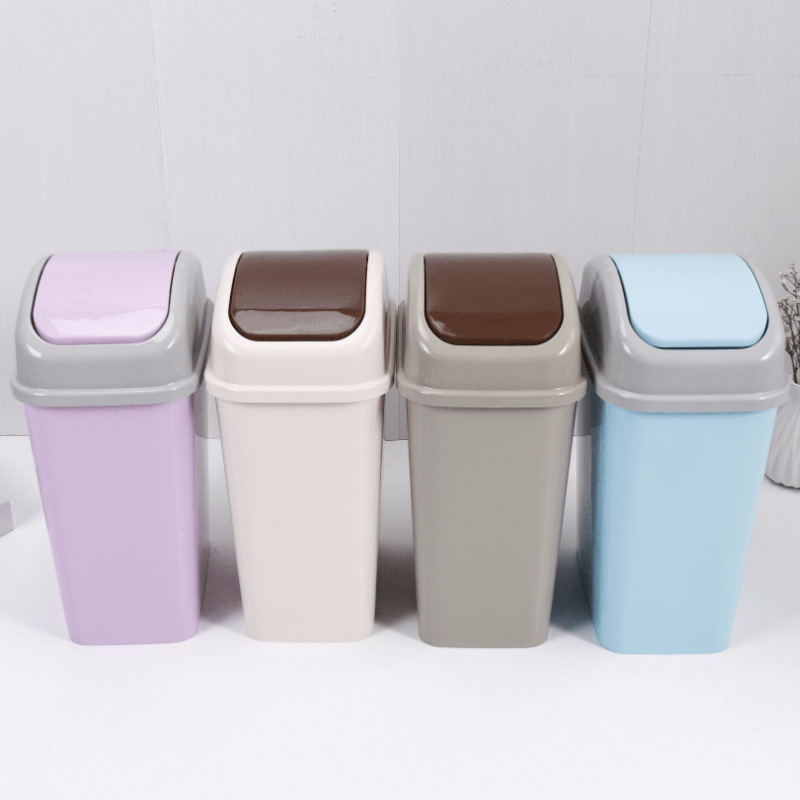 Creative Kitchen Garbage Sorting Trash Can Bathroom Plastic Trash Can Flip Cover Household Japanese-style Rectangular Crock Cover