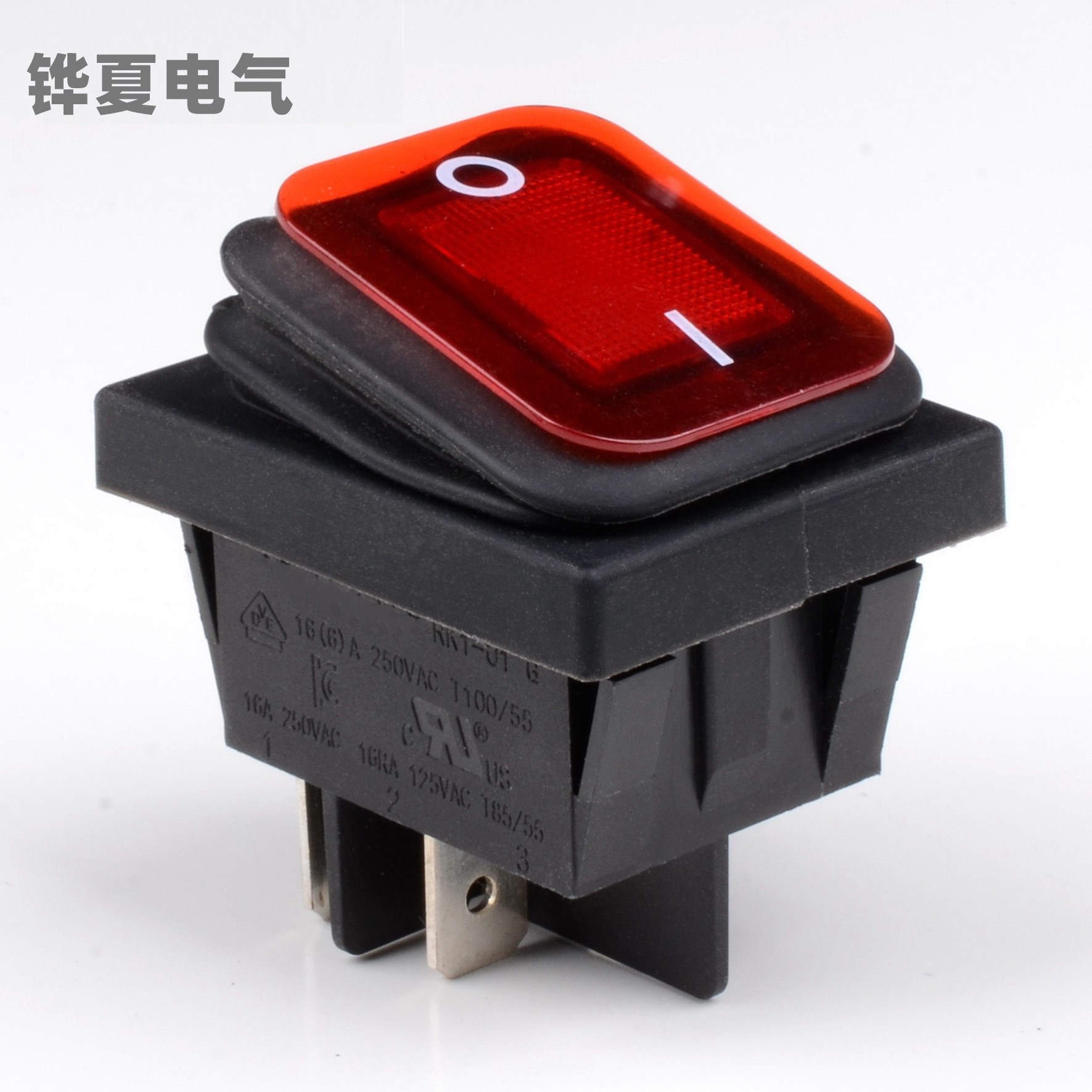 KCD4防水船型开关红灯四脚VDE/ENEC/CCC/CE/UL/大电流16A250V认证
