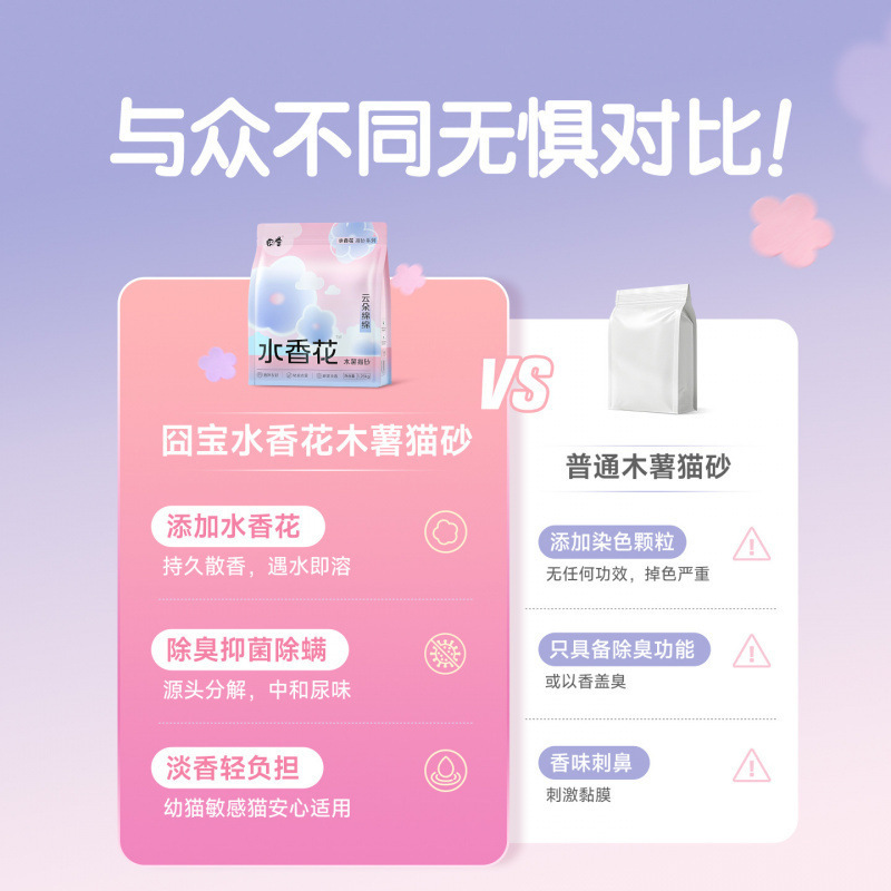 云朵绵绵木薯猫砂水香花除臭天然淡香植物砂近无尘不粘底猫砂|undefined