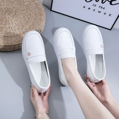 Women's Nurse Shoes Wholesale Single Strap White Block Heel Soft Sole  New Little White Shoes Old Beijing Cloth Shoes Flat