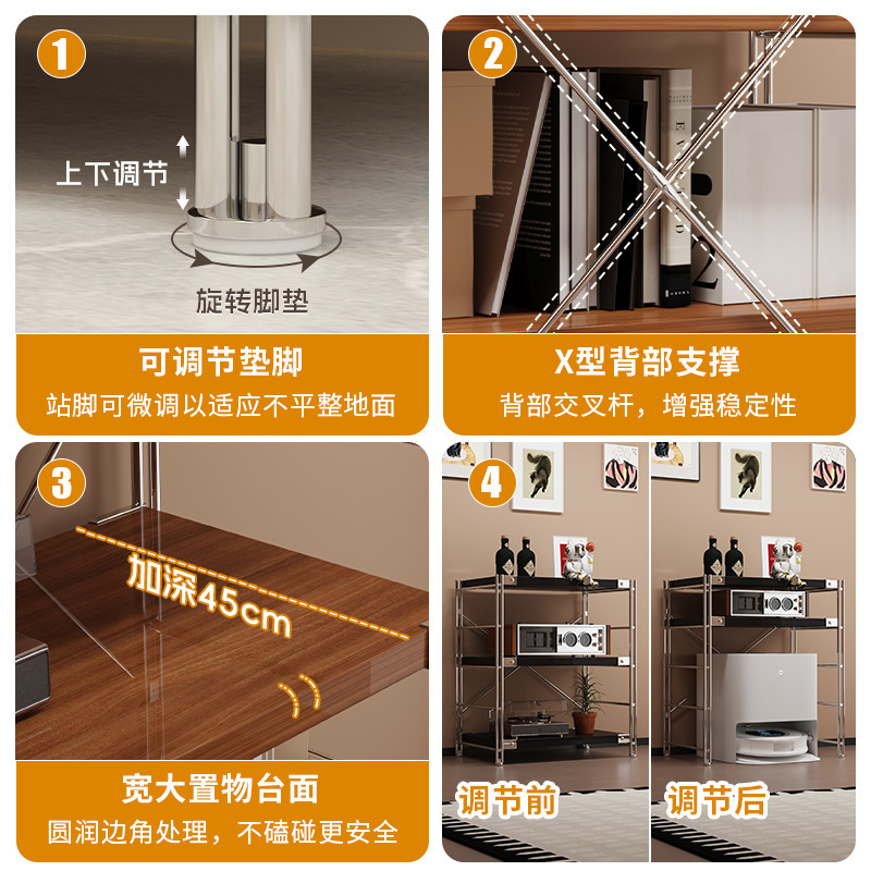 日式置物架落地光轴收纳架家用墙角书架厨房客厅储物架窄边架货架|undefined