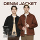 OLA spring and autumn American men's vintage washed solid color single-breasted lapel loose outdoor workwear jacket jacket top