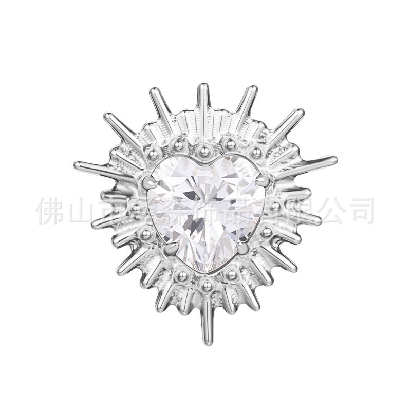 F136 Titanium Alloy Sea Urchin Ear Studs with Zirconia - Gold Cartilage Earring for Women detail image 8