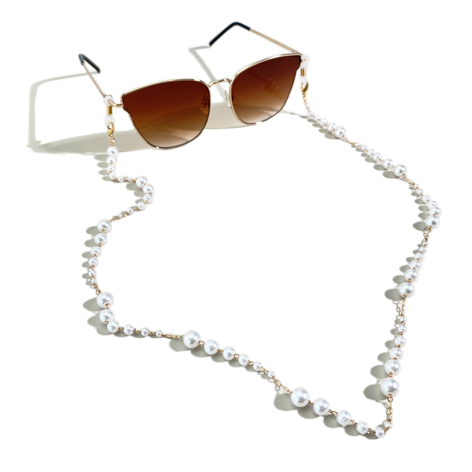 Lady Pearl Pvc Copper Women's Glasses Chain display picture 8