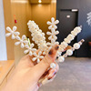 Cute brand hairgrip from pearl, retro hairpins, bangs, hair accessory, simple and elegant design, wholesale