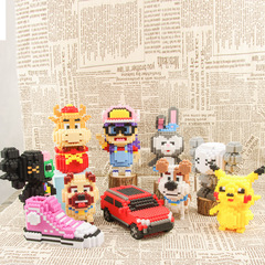 Gemstone small bead chain building blocks trendy street night market wholesale source fashion toys for boys and girls