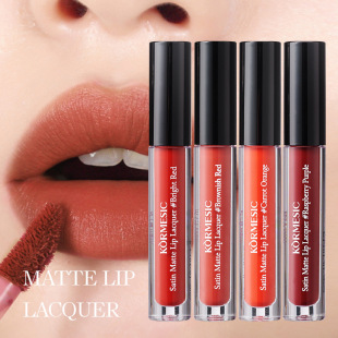 Kormesic Silks and Satins Matte Lip Glaze Lip Glaze Matte Lip Color Modification Cross-Border Export Manufacturer Wholesale
