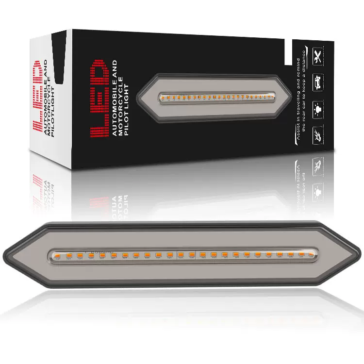 工厂批发新款重型货卡拖车改装100LED导光双色刹车流水转向 尾灯