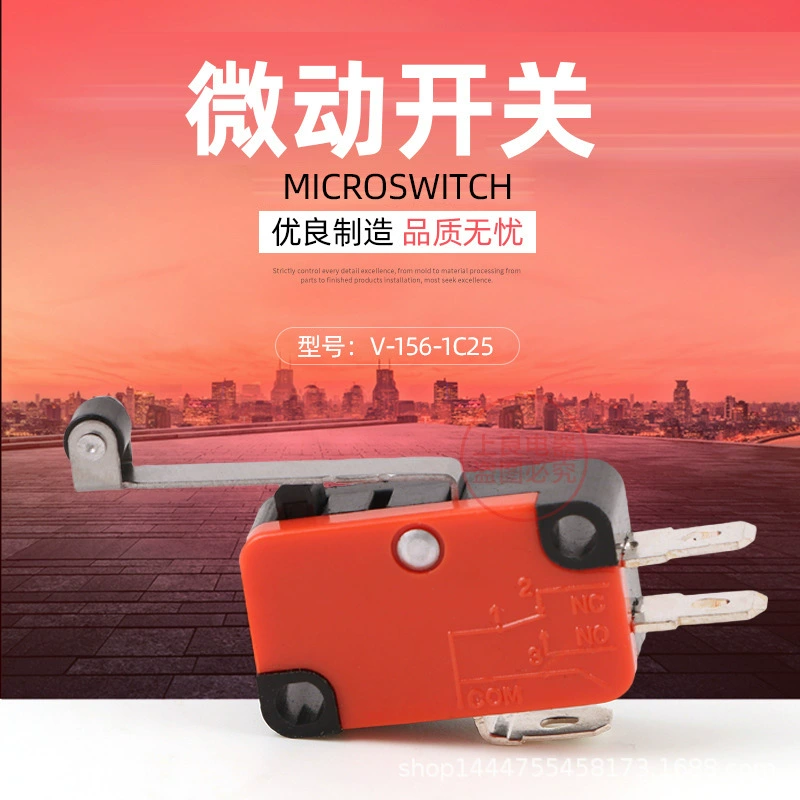 Переключатель хода V-156-1C25 Микропереключатель концевой выключатель Длинная ручка с колесом маятник OV-156-1C25