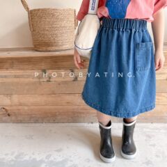 2024 Korean children's clothing summer new style girls Korean denim skirt half skirt skirt 122230