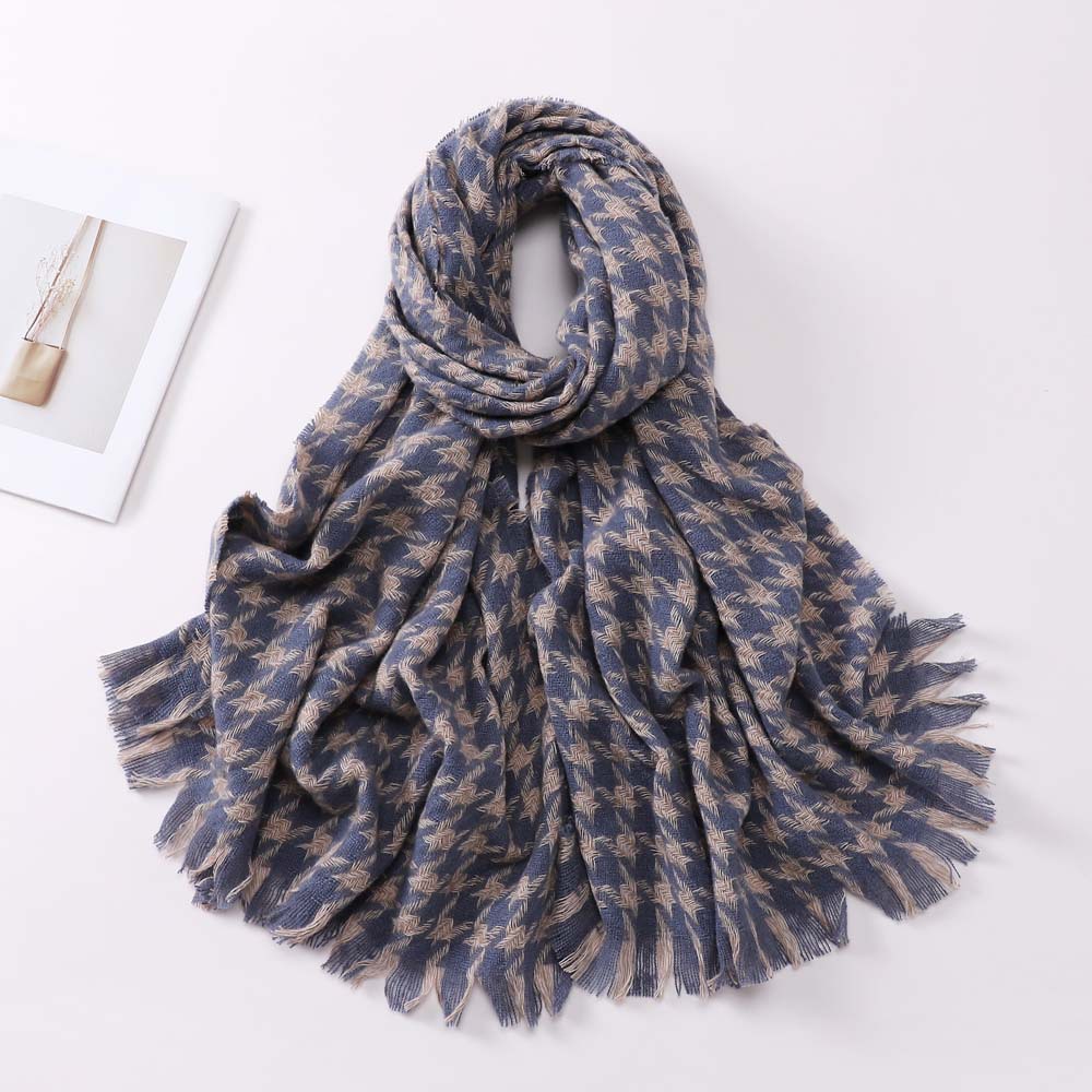 Women's Fashion Houndstooth Imitation Cashmere Scarf display picture 10