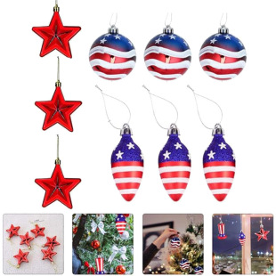 Independence Day Ball Decoration Patriotic Hanging Jewelry Independence Day Decoration American Flag Plastic Tree Decoration Prom