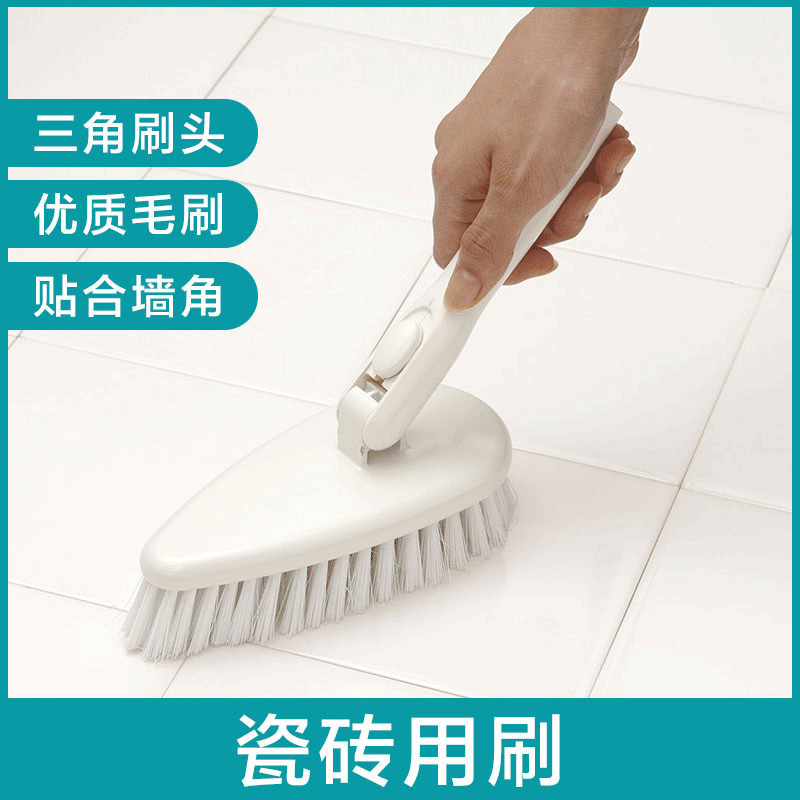 プラスチック製日本製硬毛タイル床ブラシ、浴室用三角ブラシ、タイルブラシ、床掃除ブラシ、卸売|undefined